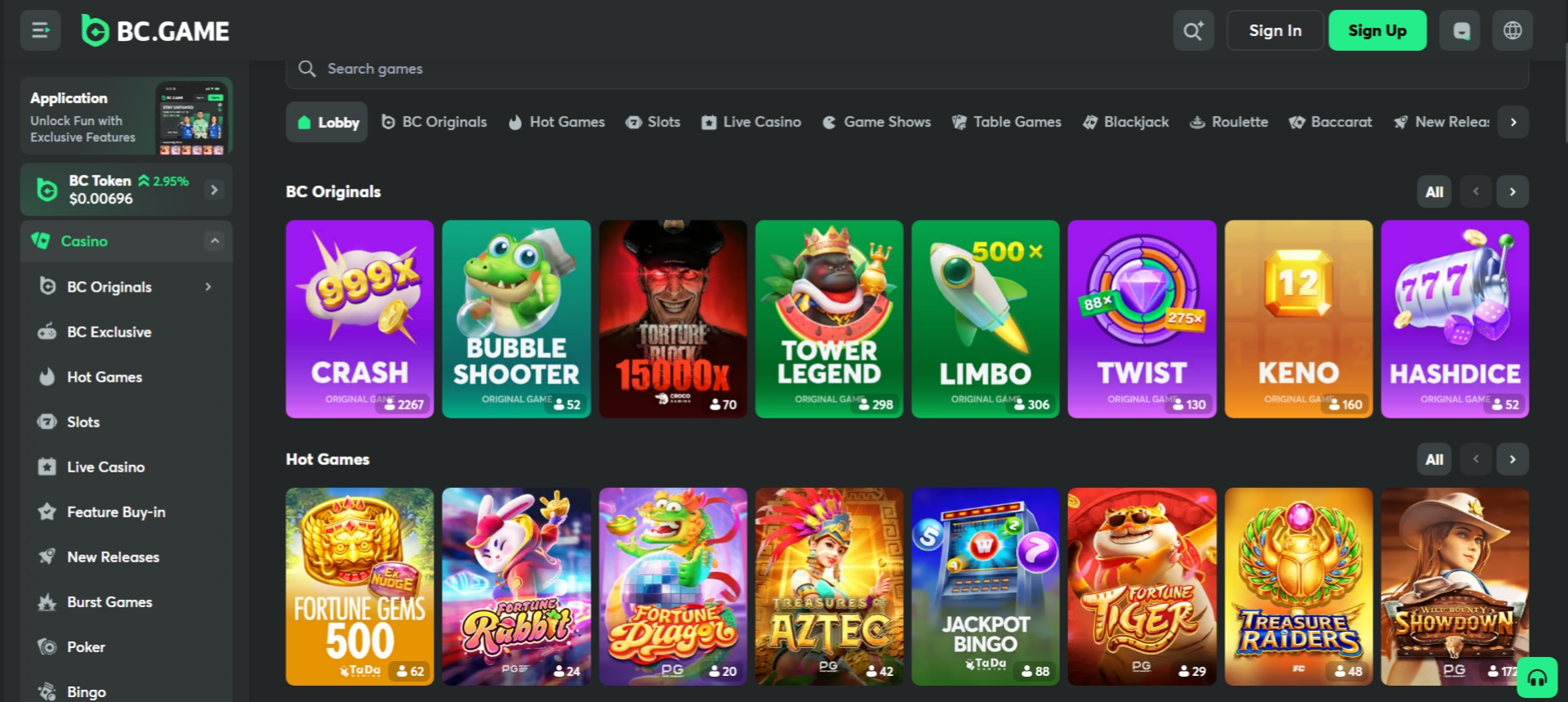 BC.Game Casino games